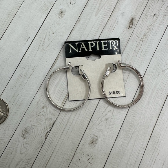 NWT Napier Silver Multistrand Hoop Earrings - Picture 4 of 6